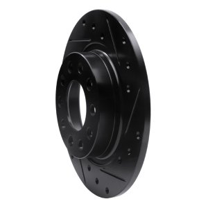 Dodge Dart Brake Rotor (1) - Rear Right - R1 Concepts - Drilled & Slotted - Black - `13-`16